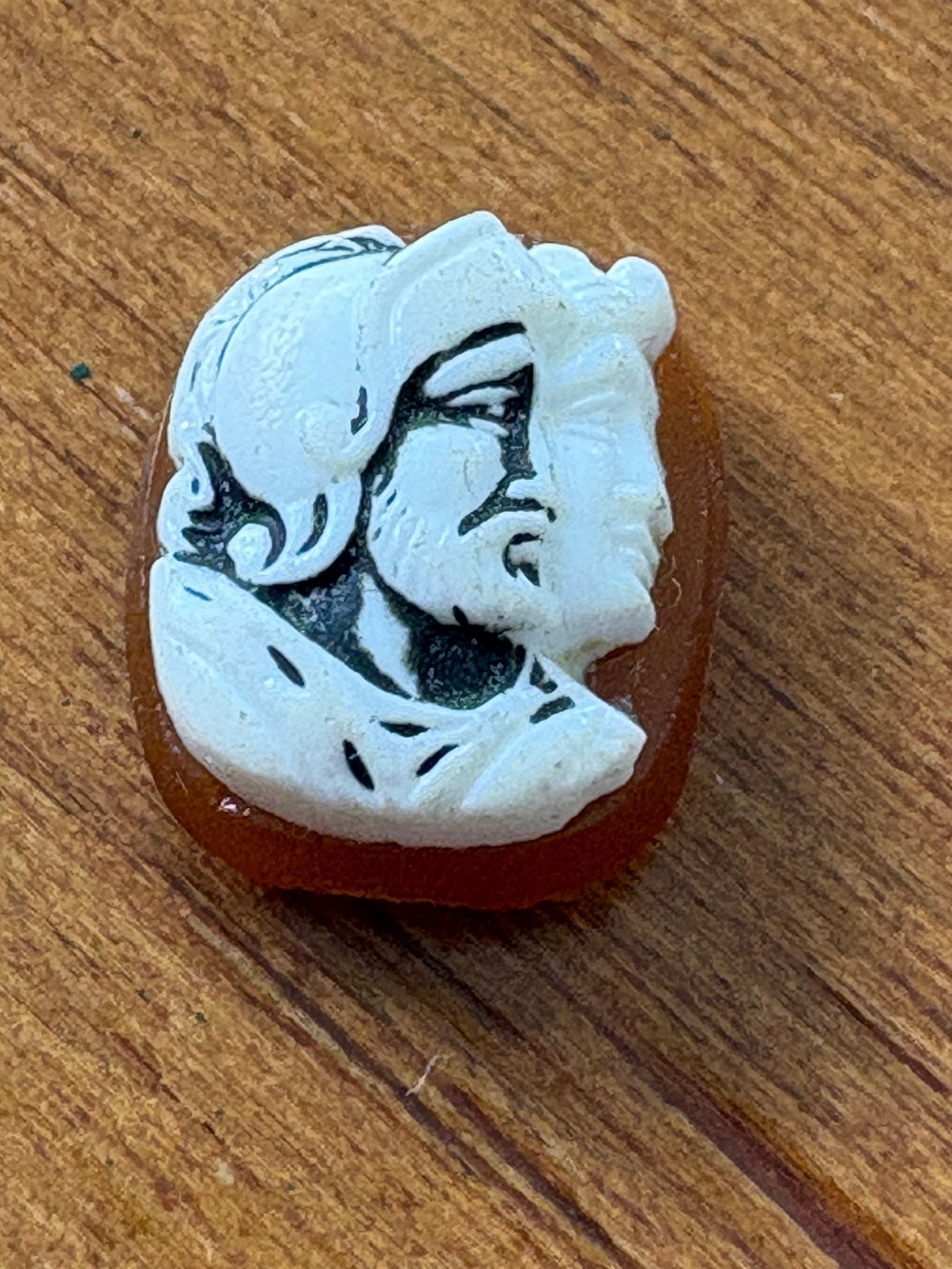 Small Vintage Cameo Style Intaglio – Roman Figure – Estate Jewelry
